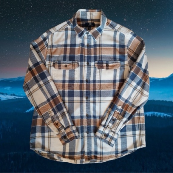 [g] George Men’s Multicolored Plaid Flannel Long Sleeve Shirt - Picture 1 of 10